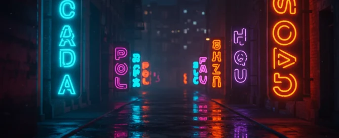 Channel Letter Typography Trends: Fonts That Pop in 2025 A wet street with neon signs - Channel Letter Typography Trends