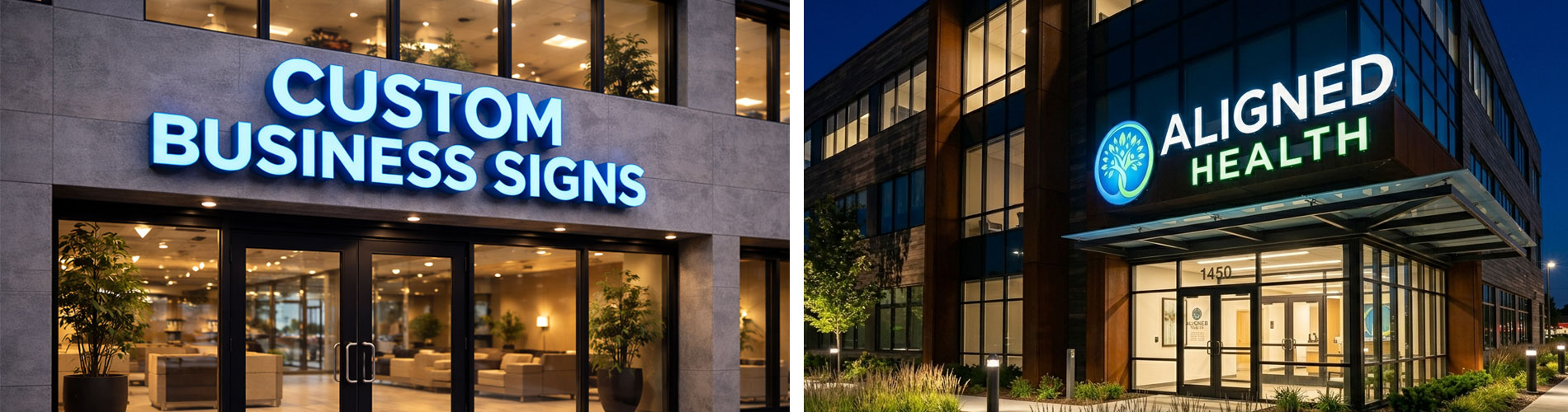 custom and aligned health - Business Signs compact